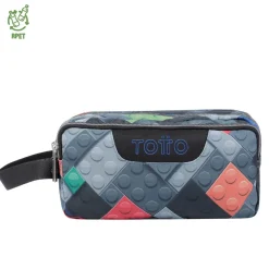 New - Estuche escolar tres compartimentos bloques Agapec Material Escolar