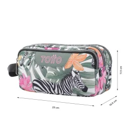 - Estuche escolar tres compartimentos tropical cebras Agapec*TOTTO Online