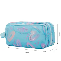 - Estuche escolar tres compartimentos corazones pintados Agapec*TOTTO Discount