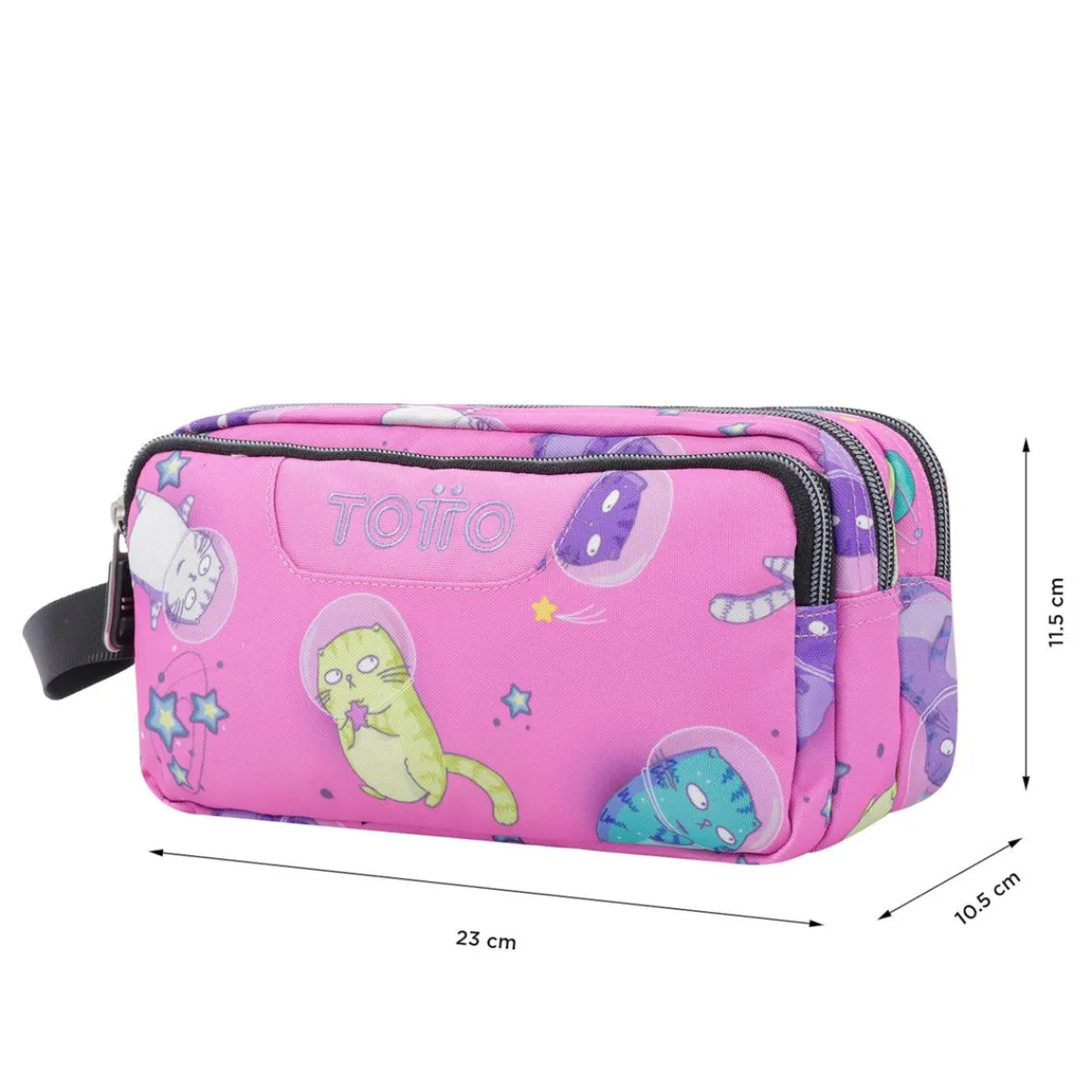 - Estuche escolar tres compartimentos gatos astronautas Agapec*TOTTO Best