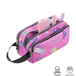 - Estuche escolar tres compartimentos gatos astronautas Agapec*TOTTO Best