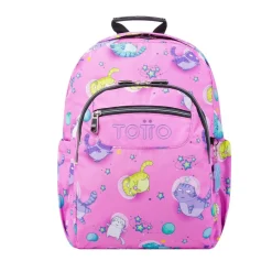 - Mochila escolar adaptable a carro gatos astronautas Acuareles*TOTTO New