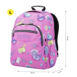 - Mochila escolar adaptable a carro gatos astronautas Acuareles*TOTTO New