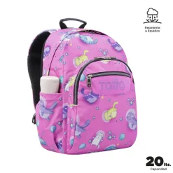 - Mochila escolar adaptable a carro gatos astronautas Acuareles*TOTTO New