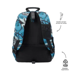 - Mochila escolar adaptable a carro tiburones Acuareles*TOTTO New