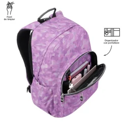 Online - Mochila escolar adaptable a carro camuflaje rosa Acuareles Material Escolar