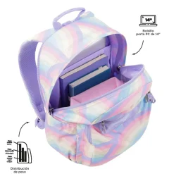 - Mochila escolar adaptable a carro arcoíris Acuareles Material Escolar