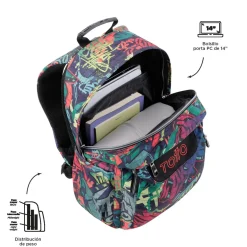 Hot - Mochila escolar adaptable a carro graffiti Acuareles Material Escolar