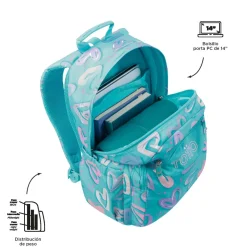 Sale - Mochila escolar adaptable a carro corazones pintados Acuareles Material Escolar