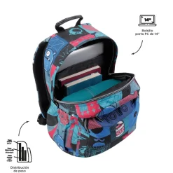 - Mochila escolar adaptable a carro cyber monstruos Acuareles*TOTTO Discount