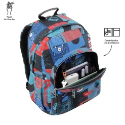 - Mochila escolar adaptable a carro cyber monstruos Acuareles*TOTTO Discount