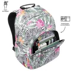 Best - Mochila escolar adaptable a carro tropical cebras Acuareles Material Escolar