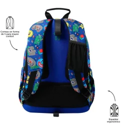 Online - Mochila escolar adaptable a carro Tello azul Acuareles Material Escolar