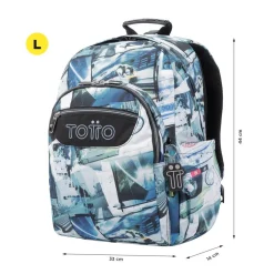 - Mochila escolar adaptable a carro postales y casetes Acuareles*TOTTO Sale