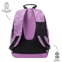- Mochila escolar camuflaje rosa Crayoles*TOTTO
