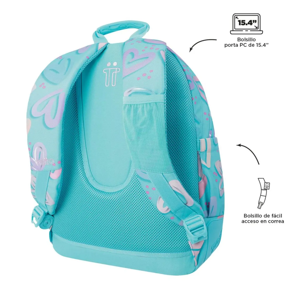 - Mochila escolar corazones pintados Crayoles*TOTTO Best