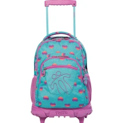 New - Mochila escolar con ruedas Renglones - Corazones Material Escolar