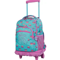 New - Mochila escolar con ruedas Renglones - Corazones Material Escolar