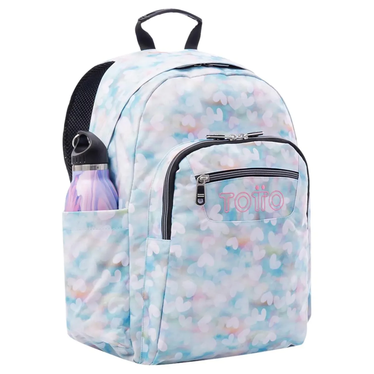 Online - Mochila escolar corazones pastel Acuarela Material Escolar