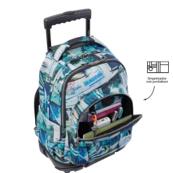 - Mochila escolar con ruedas postales y casetes Renglones Material Escolar