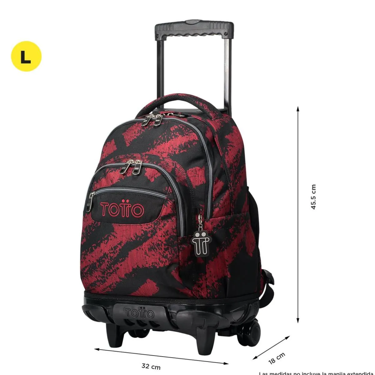 - Mochila escolar con ruedas tiza roja Renglones Material Escolar