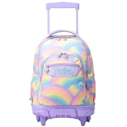 - Mochila escolar con ruedas arcoíris Renglones*TOTTO Best