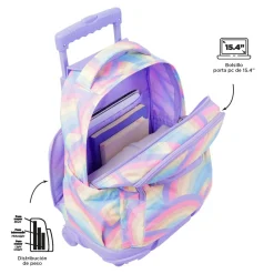 - Mochila escolar con ruedas arcoíris Renglones*TOTTO Best