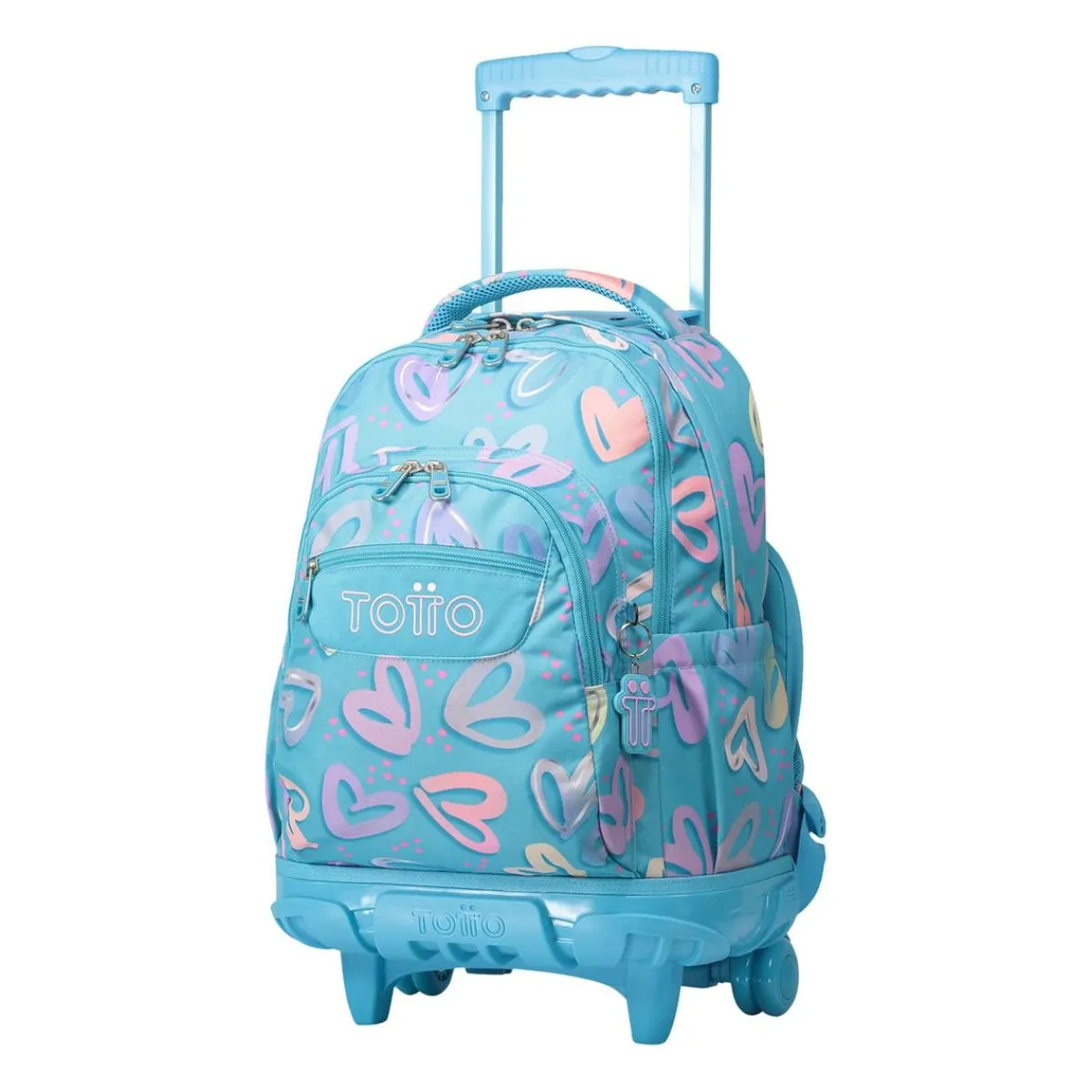 - Mochila escolar con ruedas corazones pintados Renglones*TOTTO Discount