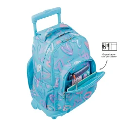 - Mochila escolar con ruedas corazones pintados Renglones*TOTTO Discount