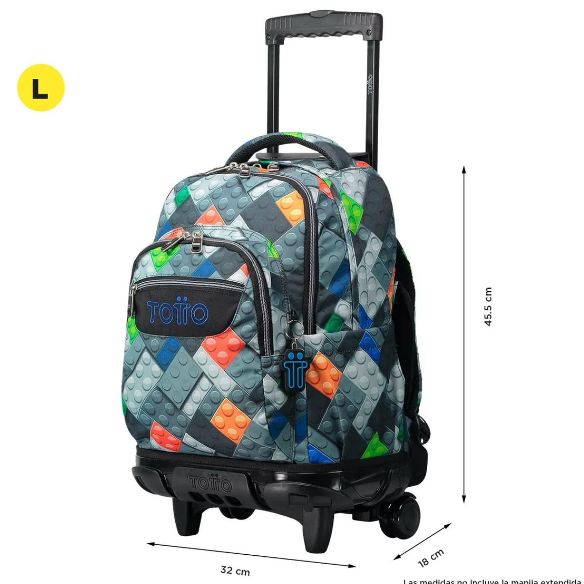 Outlet - Mochila escolar con ruedas bloques Renglones Material Escolar