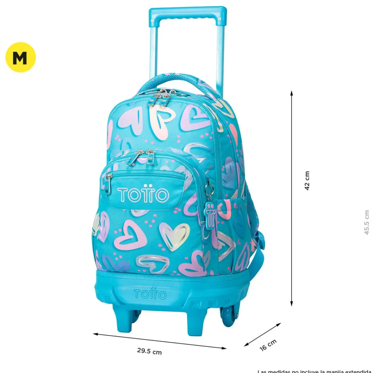 - Mochila escolar pequeña ruedas corazones pintados Resma*TOTTO Sale