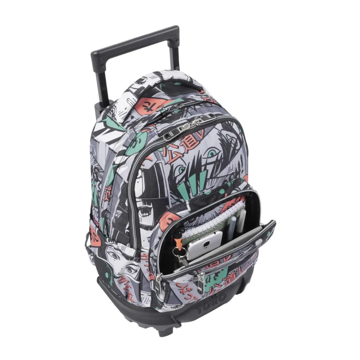 - Mochila escolar pequeña ruedas manga Resma*TOTTO New