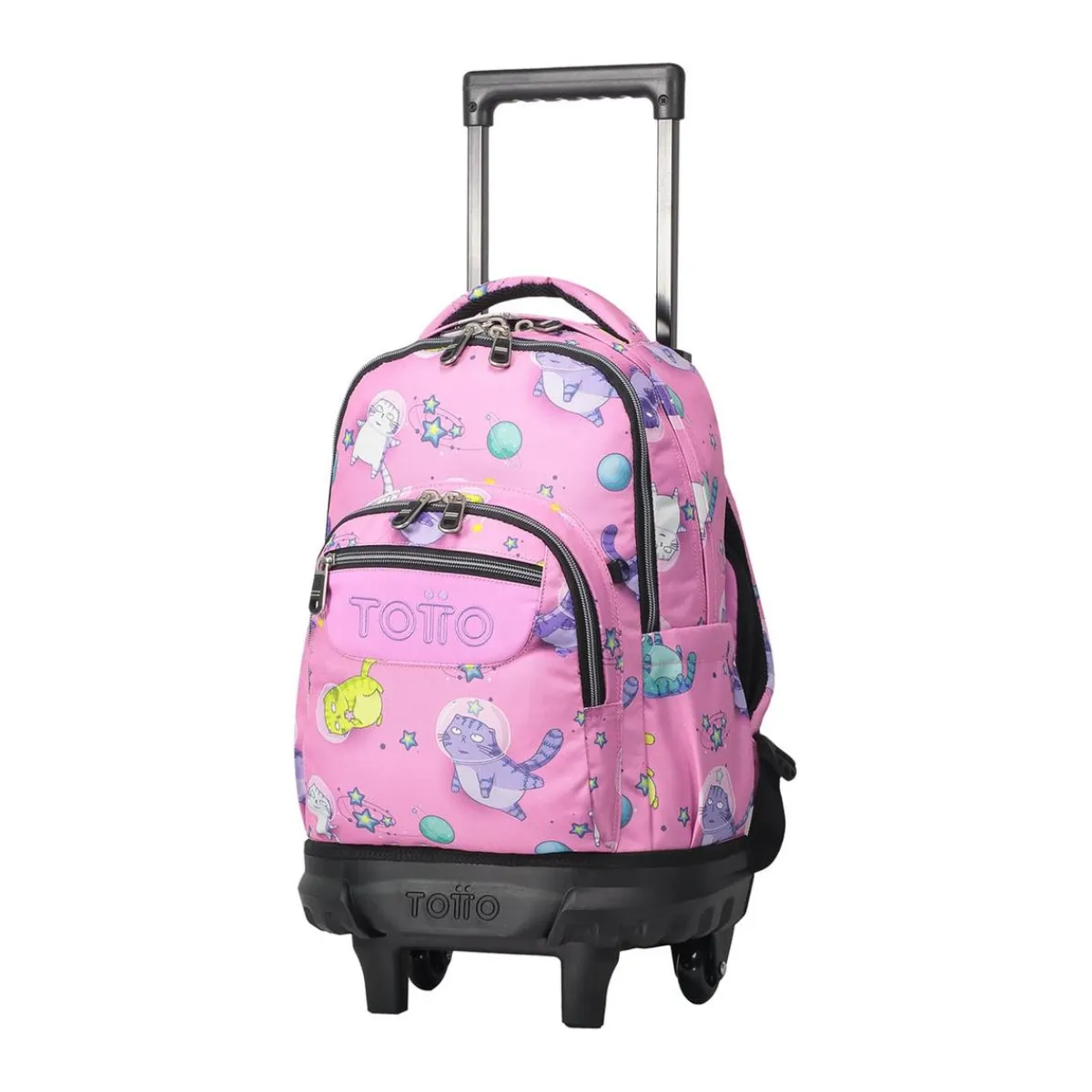 - Mochila escolar pequeña ruedas gatos astronautas Resma Material Escolar