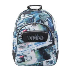 Hot - Mochila escolar postales y casetes Crayoles Material Escolar