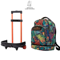 - Mochila escolar ruedas desmontable graffiti Tiza*TOTTO Sale