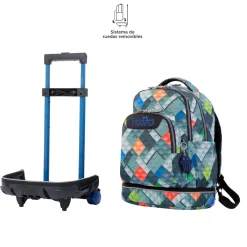 - Mochila escolar ruedas desmontable bloques Tiza*TOTTO Hot