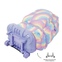 Hot - Mochila escolar ruedas desmontable arcoíris Tiza Material Escolar