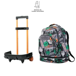 - Mochila escolar ruedas desmontable manga Tiza*TOTTO Discount