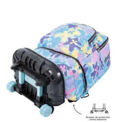 Discount - Mochila escolar ruedas desmontable flores hawaianas Tiza Material Escolar