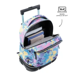 Discount - Mochila escolar ruedas desmontable flores hawaianas Tiza Material Escolar