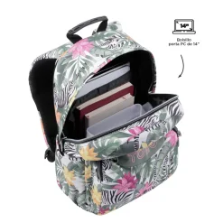 - Mochila escolar tropical cebras Acuarela*TOTTO Hot