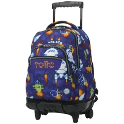 Best - Mochila Renglones con ruedas Space Blue Material Escolar