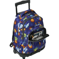 Best - Mochila Renglones con ruedas Space Blue Material Escolar