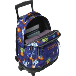Best - Mochila Renglones con ruedas Space Blue Material Escolar