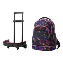 - Mochila Tiza con ruedas Flower Galaxy*TOTTO Outlet