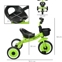 Online Triciclo con timbre y cesta Verde Motos Y Triciclos