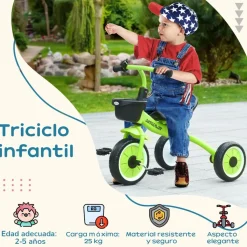 Online Triciclo con timbre y cesta Verde Motos Y Triciclos