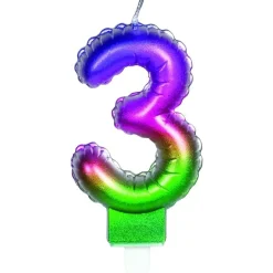 Vela multicolor número 3*TOYS "R" US Hot