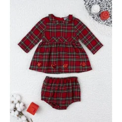 Vestido niña tartán rojo con culotte a juego*Prenatal New