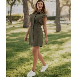 Outlet Vestido premamá y de lactancia estilo camisero en verde militar Premamá·Moda|Moda·Vestidos Y Conjuntos